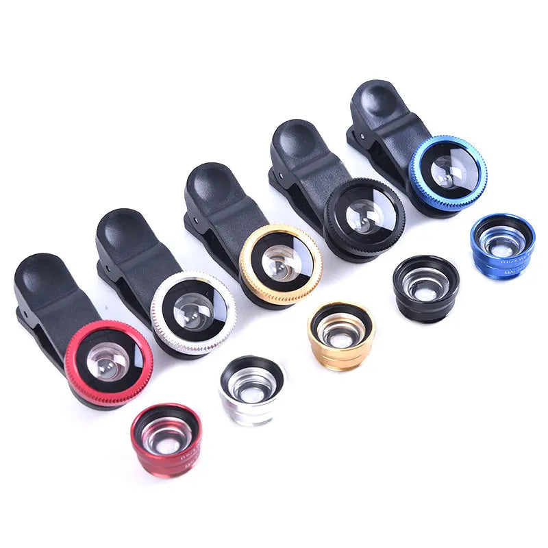 1 Set 3In1 Mobile Phone Fish Eye+Wide Angle+Macro Lightweight Camera Lens For Universal Cell Phone