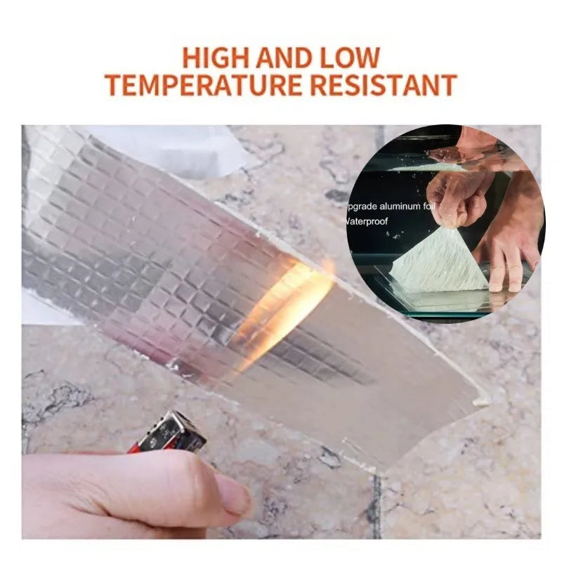 10M Foil Butyl Waterproof Tape Roof Leakproof High Temperature Resistance Pipes Walls Leak Sticker Super Adhesive Duct Fix Tape