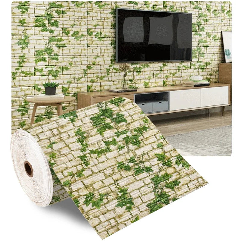 3D Foam Brick Wall Panels Stickers Self Adhesive Waterproof Living Room Wallpaper Wall Decal Home Decor Wallcovering TV Backdrop - Marino Express