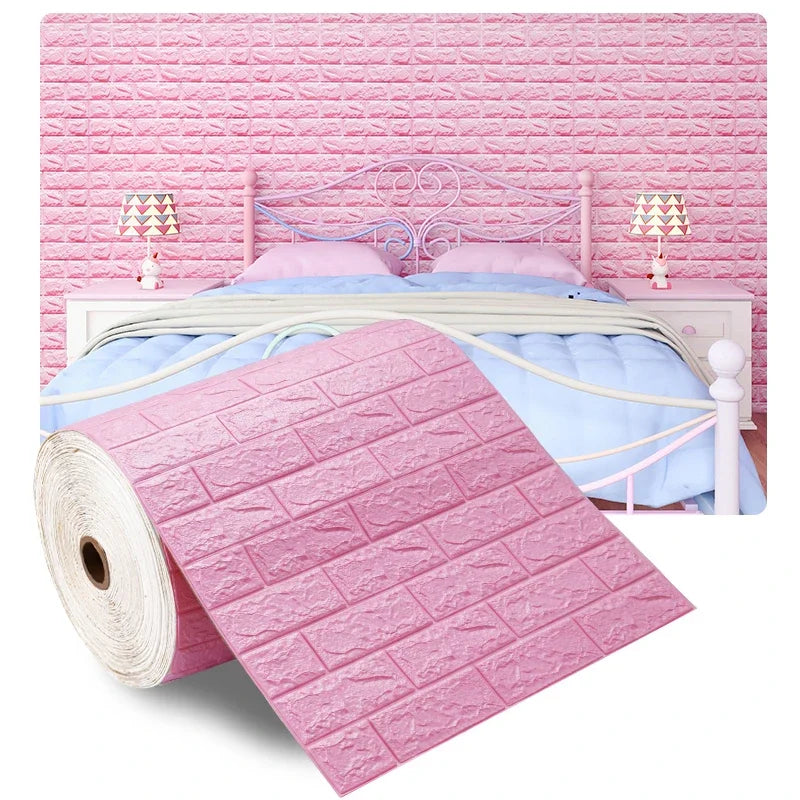 3D Foam Brick Wall Panels Stickers Self Adhesive Waterproof Living Room Wallpaper Wall Decal Home Decor Wallcovering TV Backdrop - Marino Express