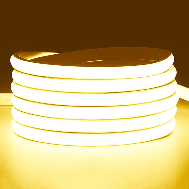 COB LED Strip 220V Switch ON/OFF with EU Plug 220V LED Strip Lights Waterproof Flexible Lamp Tape for Kitchen Home Room Decor