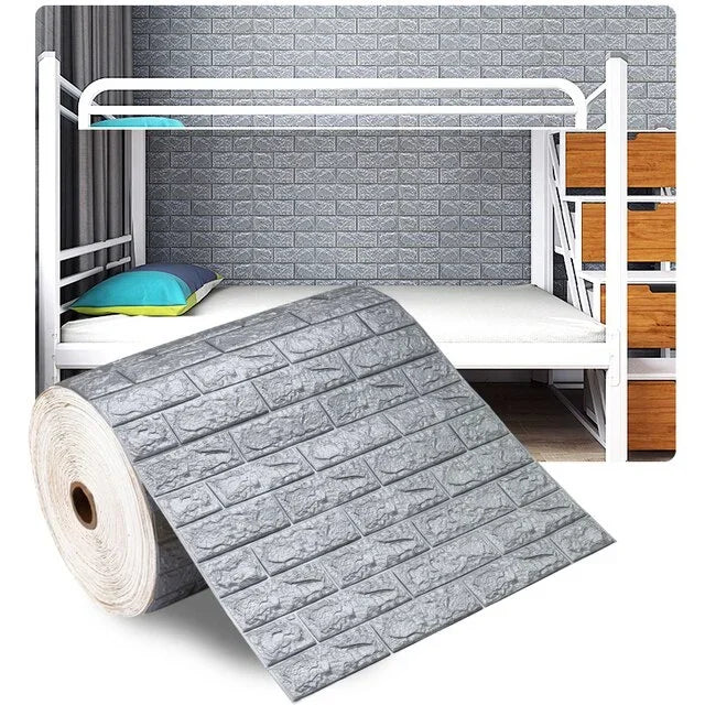 3D Foam Brick Wall Panels Stickers Self Adhesive Waterproof Living Room Wallpaper Wall Decal Home Decor Wallcovering TV Backdrop - Marino Express