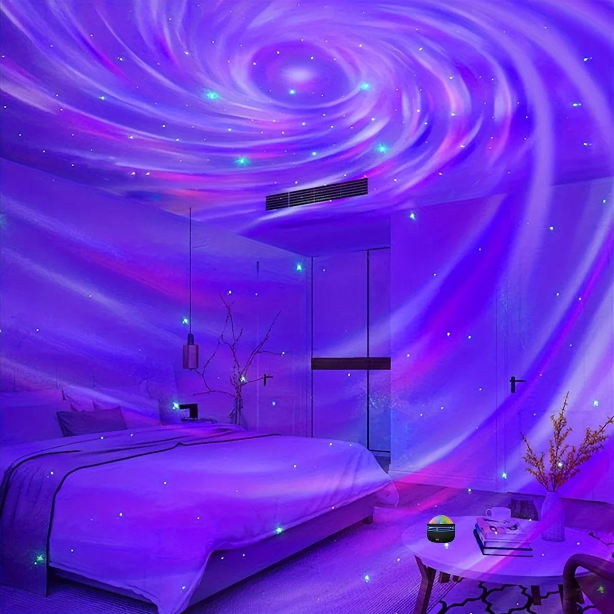Galaxy Starry Sky LED Projector USB Powered Remote Control Night Light for Children’s Bedroom Christmas/Wedding Ambient Decor