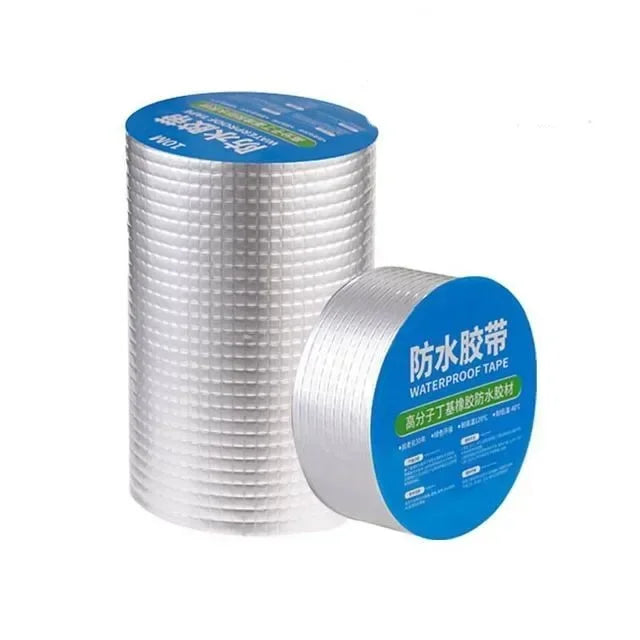 10M Foil Butyl Waterproof Tape Roof Leakproof High Temperature Resistance Pipes Walls Leak Sticker Super Adhesive Duct Fix Tape