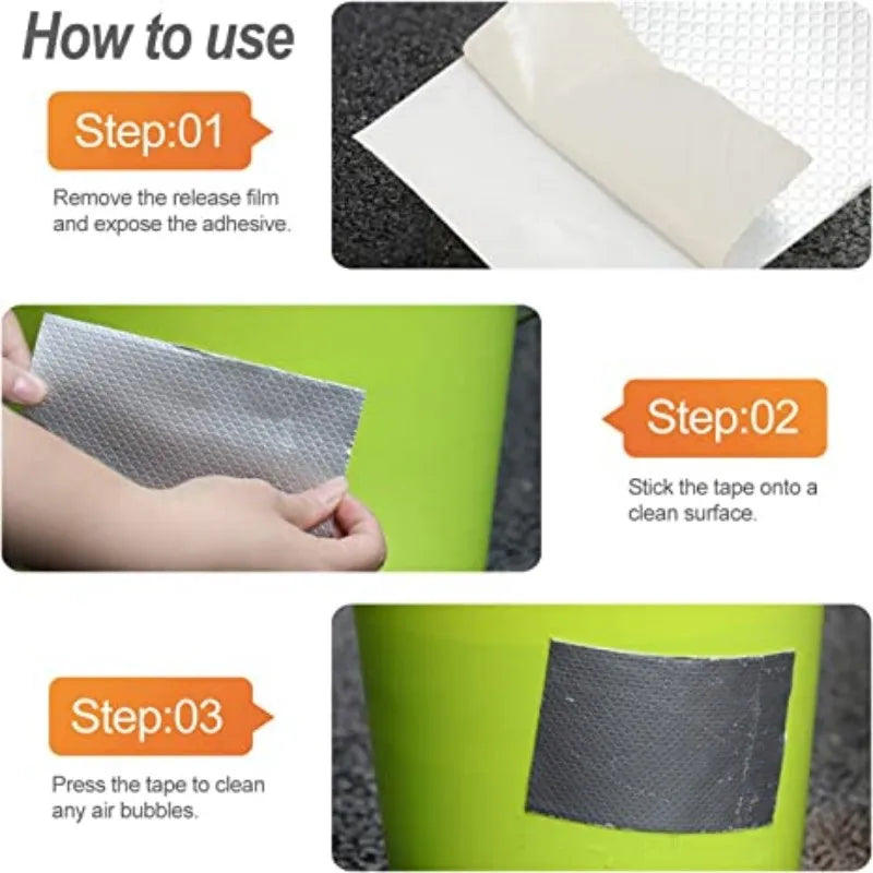 10M Foil Butyl Waterproof Tape Roof Leakproof High Temperature Resistance Pipes Walls Leak Sticker Super Adhesive Duct Fix Tape