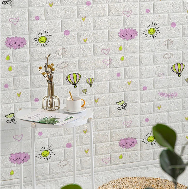3D Foam Brick Wall Panels Stickers Self Adhesive Waterproof Living Room Wallpaper Wall Decal Home Decor Wallcovering TV Backdrop - Marino Express