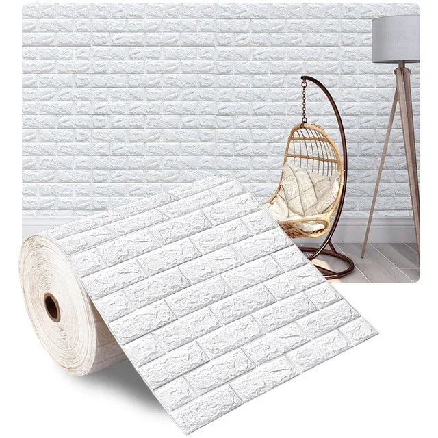 3D Foam Brick Wall Panels Stickers Self Adhesive Waterproof Living Room Wallpaper Wall Decal Home Decor Wallcovering TV Backdrop - Marino Express