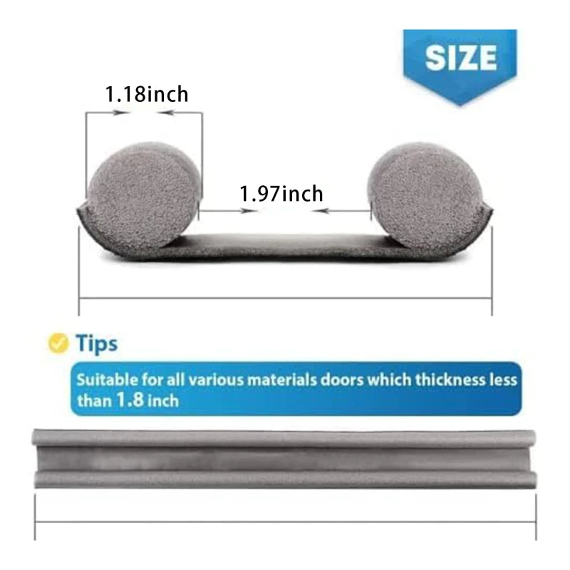93cm Door Bottom Seal Strip Flexible Wind Noise Reduction Stopper Under Door Blocker Anti Collision Dustproof Soundproof Strips