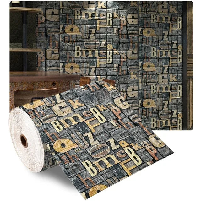 3D Foam Brick Wall Panels Stickers Self Adhesive Waterproof Living Room Wallpaper Wall Decal Home Decor Wallcovering TV Backdrop - Marino Express