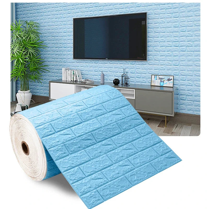 3D Foam Brick Wall Panels Stickers Self Adhesive Waterproof Living Room Wallpaper Wall Decal Home Decor Wallcovering TV Backdrop - Marino Express