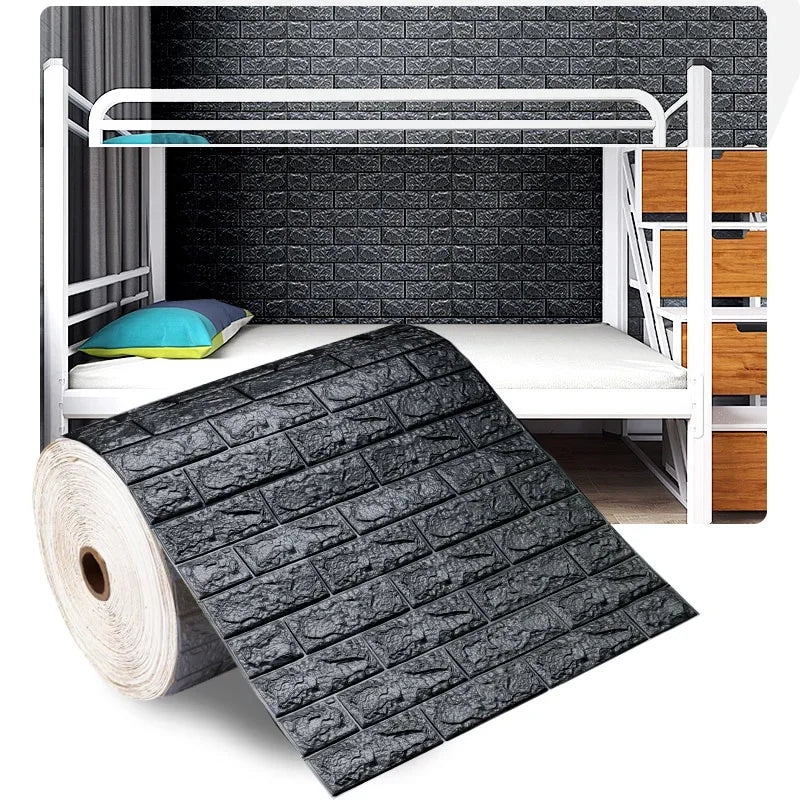3D Foam Brick Wall Panels Stickers Self Adhesive Waterproof Living Room Wallpaper Wall Decal Home Decor Wallcovering TV Backdrop - Marino Express